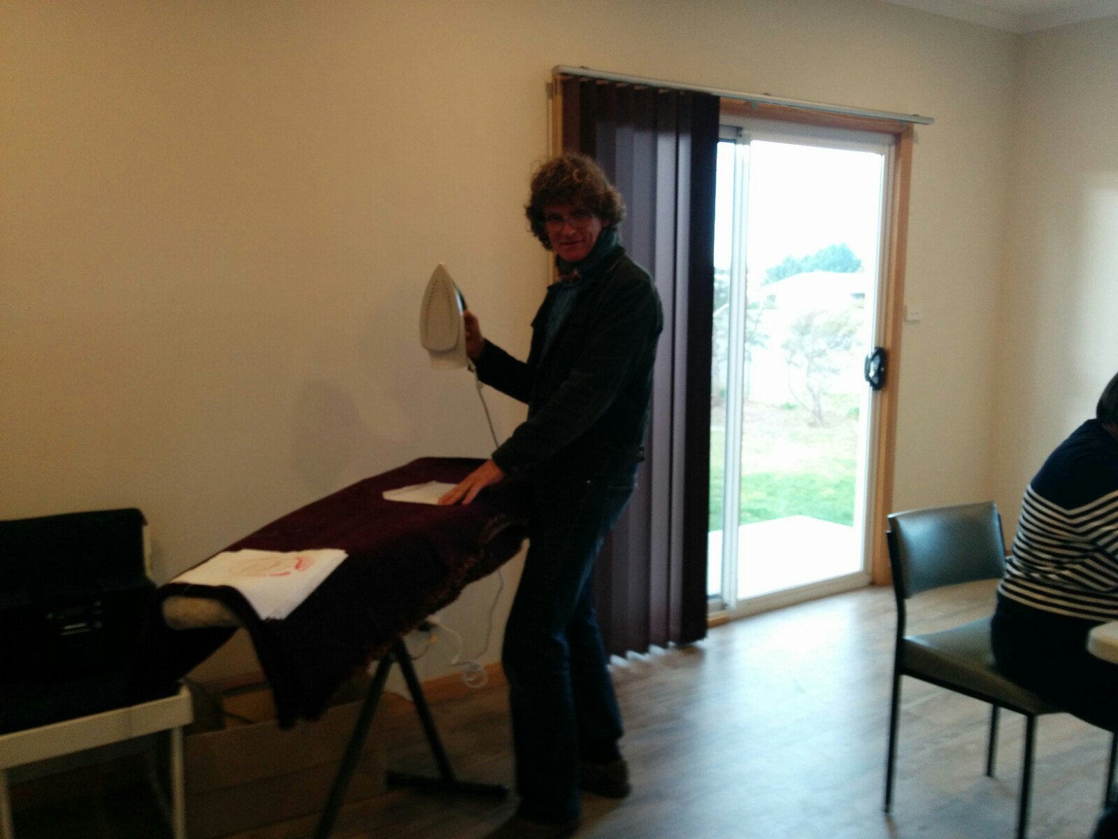 Nick on ironing duties